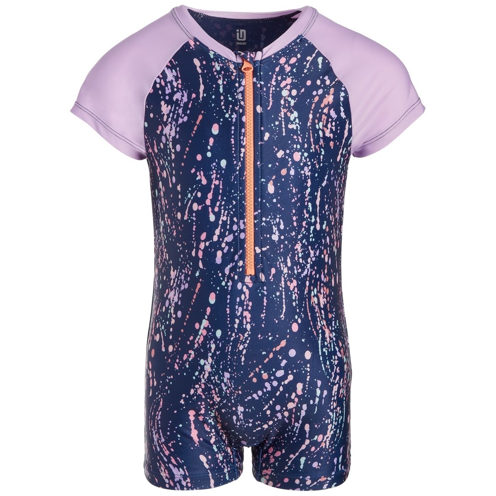 ID Ideology Little Girls Splatter-Print Rash Guard - Indigo Sea - Size 6X